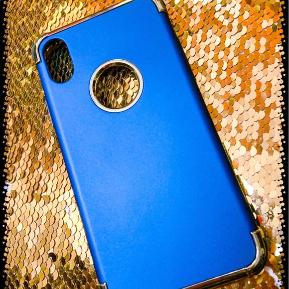 Royal Blue and Chrome iPhone X Case 📱 - Picture 2 of 6